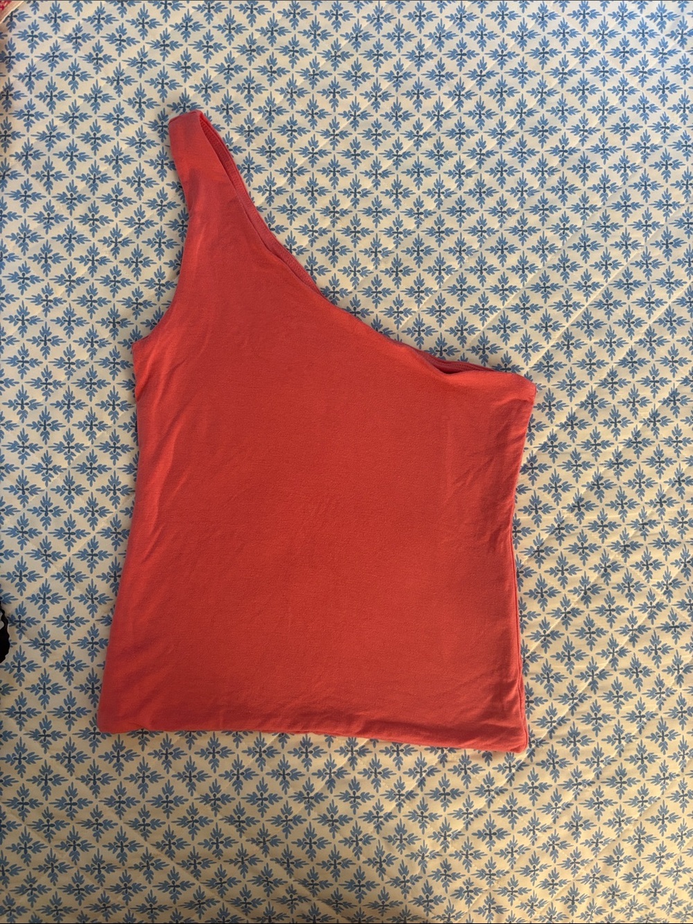 J. Crew One-Shoulder Coral Tank Top